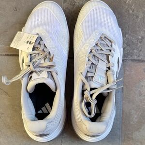adidas Light Gray and White Performance Sneakers